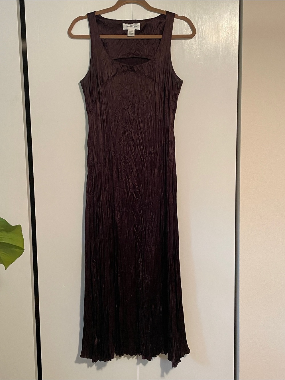 Calvin Klein Sleeveless Dark Brown Maxi Dress. Size 8.